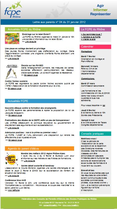 New Letter FCPE du Rhone